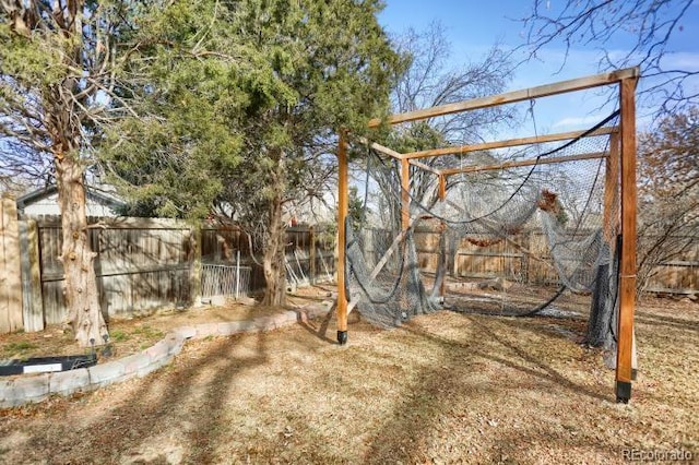 view of yard with fence