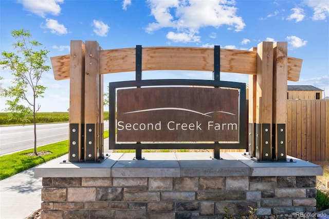 view of community sign