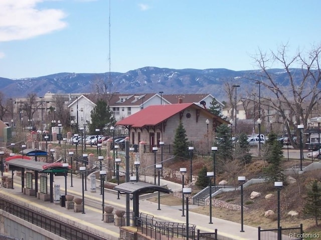 view of community with a mountain view