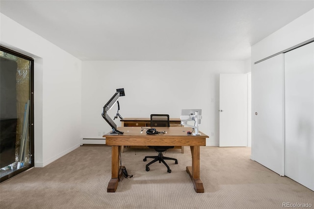 14300 E Marina Dr Unit 306, Aurora, CO 80014 - office featuring light colored carpet and a baseboard radiator