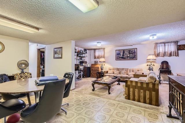 3724 S Poplar St, Denver, CO 80237 - living room with a textured ceiling and carpet flooring