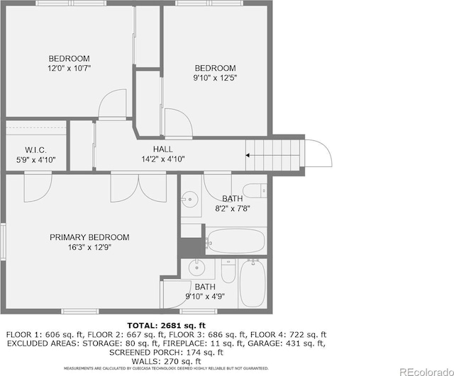 3724 S Poplar St, Denver, CO 80237 - view of home floor plan