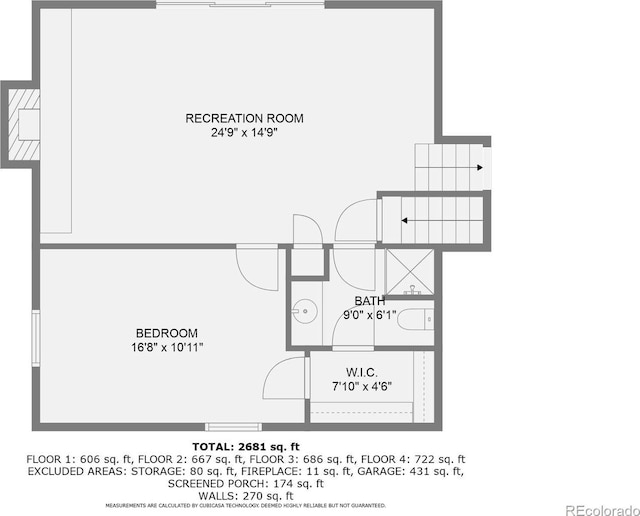 3724 S Poplar St, Denver, CO 80237 - view of home floor plan