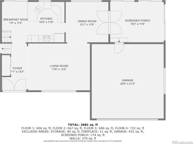 3724 S Poplar St, Denver, CO 80237 - view of home floor plan