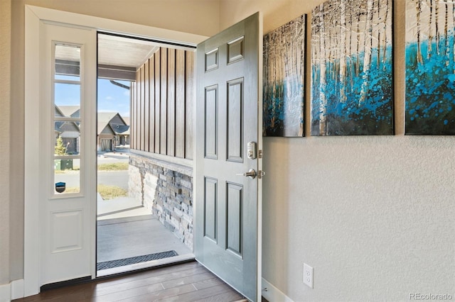 entryway featuring dark hardwood / wood-style floors