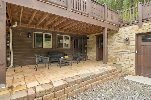 view of patio with an outdoor living space