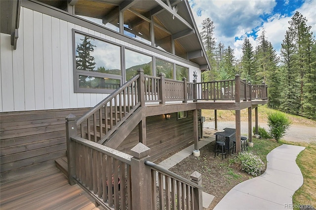 1774 Upper Bear Creek Rd, Evergreen, CO 80439 - wooden deck featuring stairs