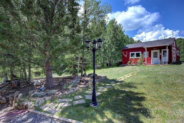 80 Meadow Ln, Bailey, CO 80421 - view of green lawn featuring an outbuilding