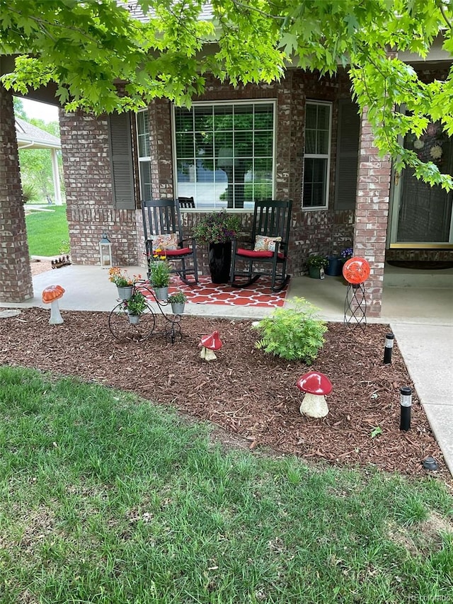 exterior space with a porch