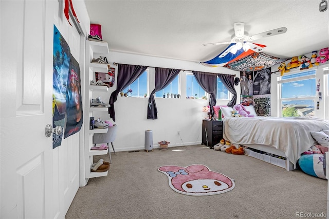 8004 Brittinger Way, Colorado Springs, CO 80951 - unfurnished bedroom featuring carpet floors, multiple windows, and ceiling fan