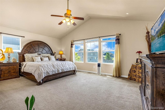 8004 Brittinger Way, Colorado Springs, CO 80951 - carpeted bedroom featuring lofted ceiling and a ceiling fan