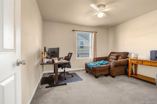 8004 Brittinger Way, Colorado Springs, CO 80951 - carpeted office featuring a ceiling fan and baseboards