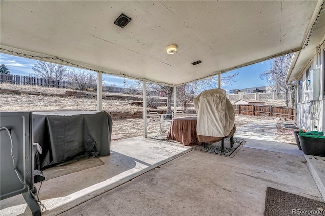 view of patio with a fenced backyard