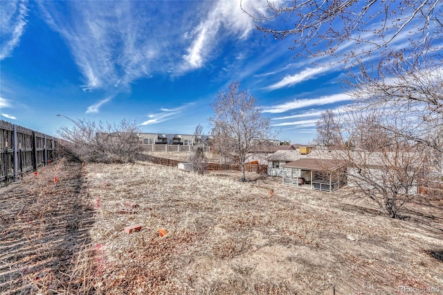 view of yard with fence