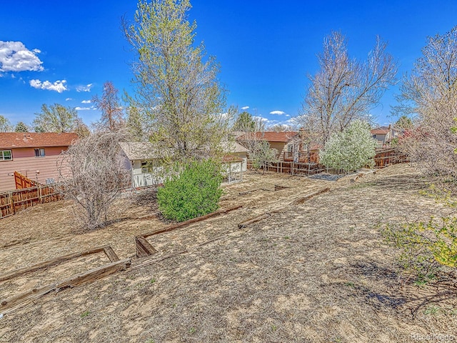 view of yard with fence