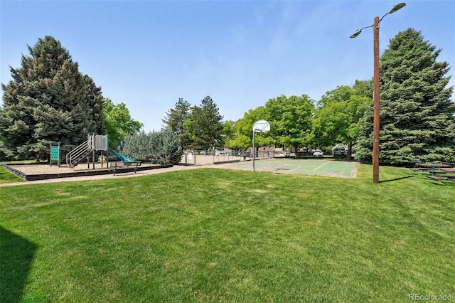 3300 W Florida Ave Unit 117, Denver, CO 80219 - view of green lawn featuring community basketball court