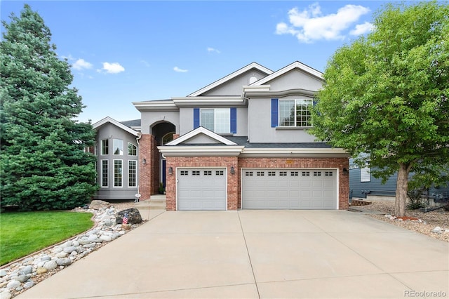 view of front of home with a garage