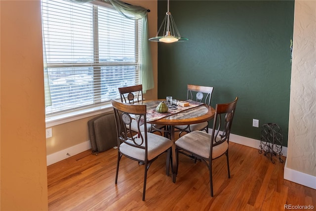 dining space featuring hardwood / wood-style floors