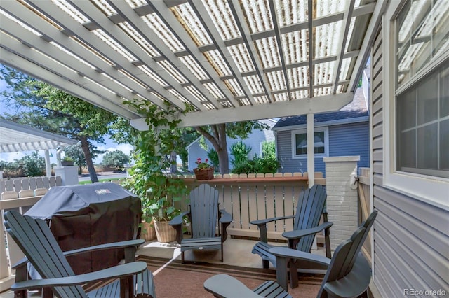 13701 E Marina Dr Unit B, Aurora, CO 80014 - view of patio with a pergola and a grill