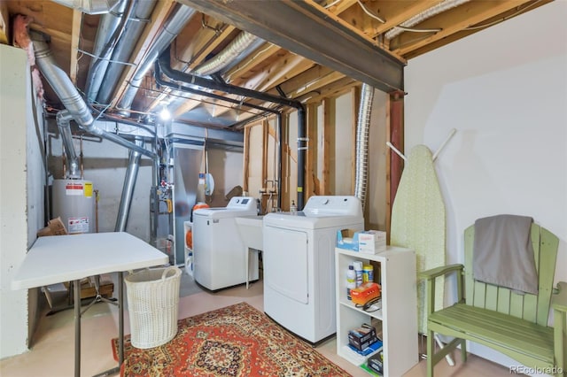 13701 E Marina Dr Unit B, Aurora, CO 80014 - laundry room featuring water heater and washer and clothes dryer