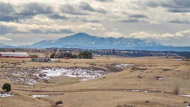 view of mountain feature featuring a rural view