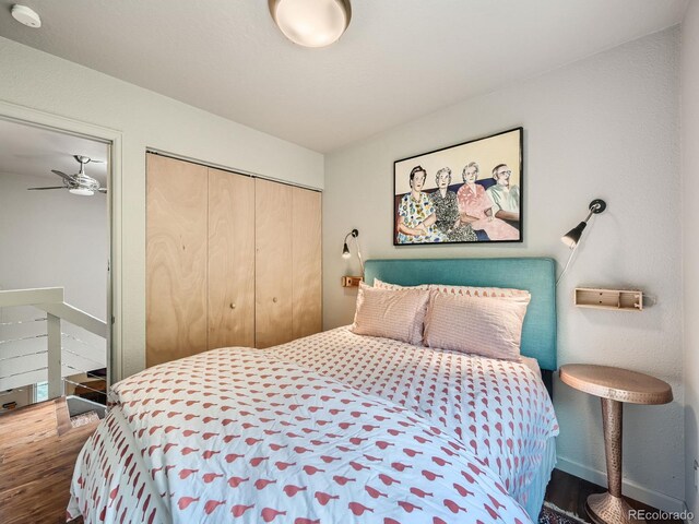 1370 Sandstone Dr Unit 12, Vail, CO 81657 - bedroom with wood finished floors and a closet