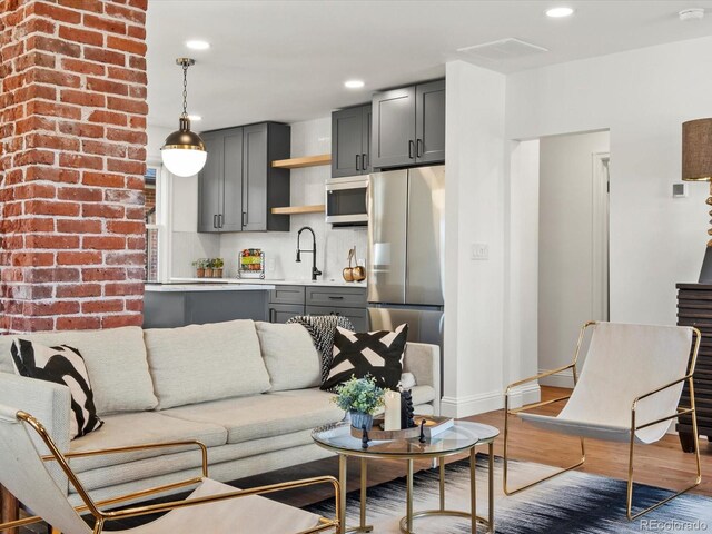 living room featuring hardwood / wood-style flooring