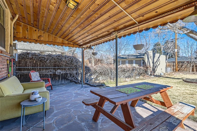 view of patio / terrace with a fenced backyard