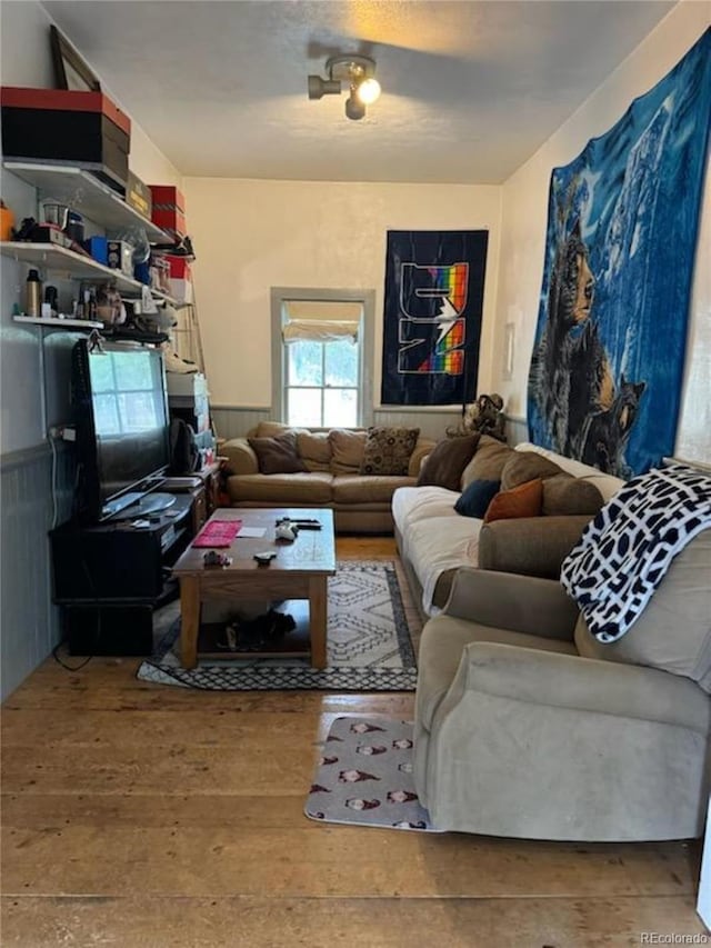 living room featuring hardwood / wood-style floors