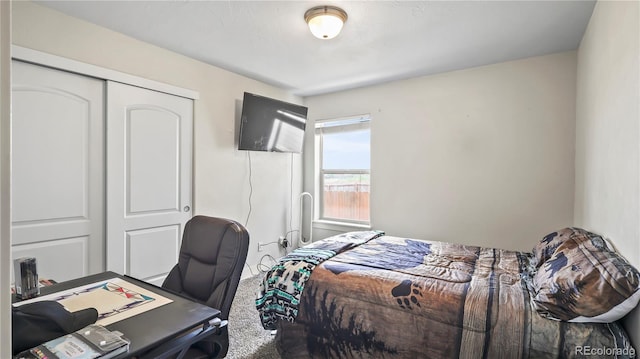 1086 Johnson St, Wiggins, CO 80654 - carpeted bedroom featuring a closet and a desk