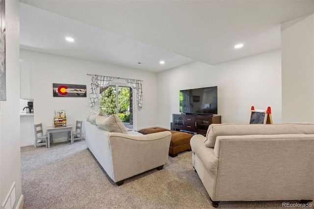 20855 Park Hollow Dr, Parker, CO 80138 - living area featuring recessed lighting and light carpet