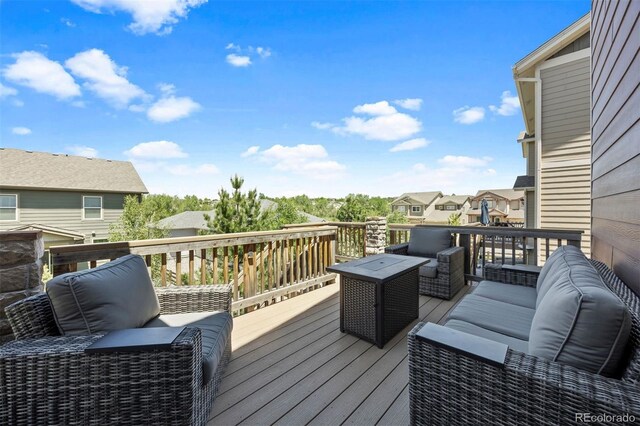 20855 Park Hollow Dr, Parker, CO 80138 - deck with an outdoor living space and a residential view