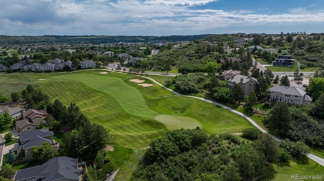 171 October Pl, Castle Rock, CO 80104 - aerial overview of property's location with nearby suburban area and a golf course