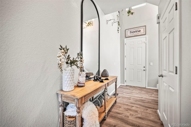 entrance foyer with wood-type flooring