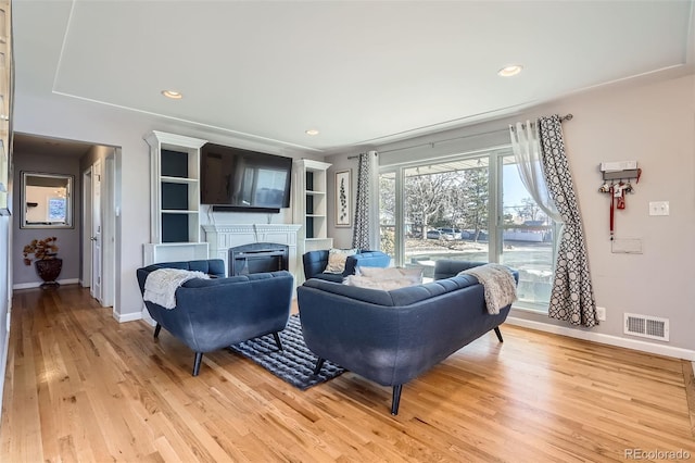 living room featuring light hardwood / wood-style flooring