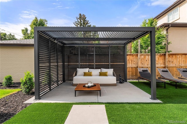 220 Glencoe St, Denver, CO 80220 - view of patio with a pergola and outdoor lounge area