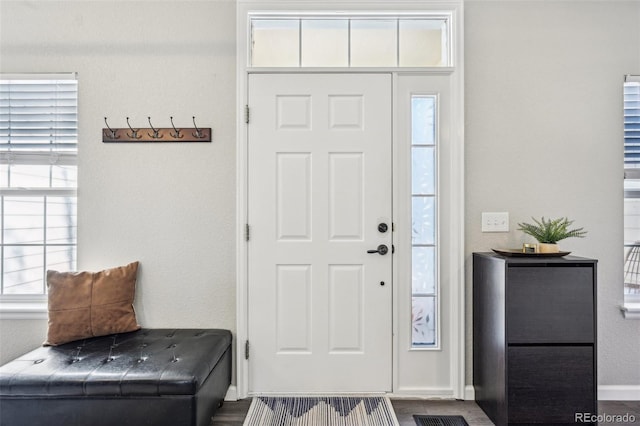 foyer with baseboards