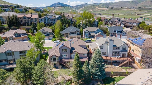 58 Rogers Ct, Golden, CO 80401 - aerial perspective of suburban area featuring a mountainous background
