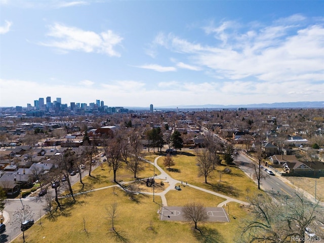 aerial view with a view of city