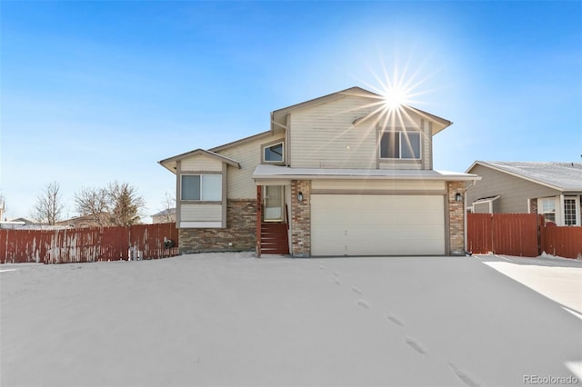 view of front facade with a garage