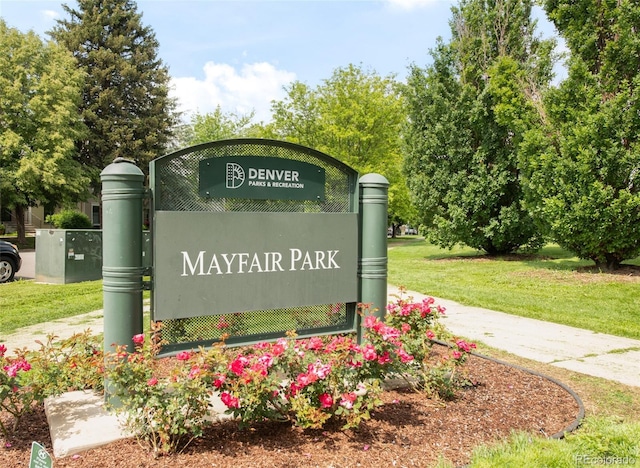 1185 Glencoe St, Denver, CO 80220 - community sign with a lawn