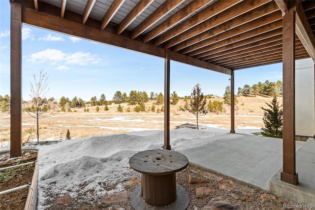 view of patio / terrace featuring a rural view