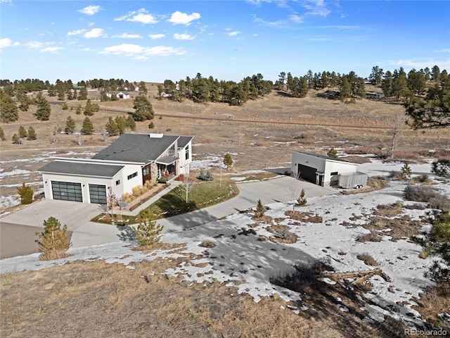 bird's eye view with a rural view