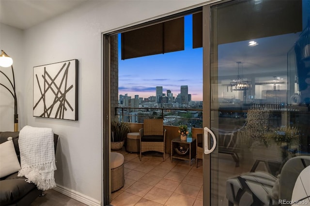 800 N Pearl St Unit 1203, Denver, CO 80203 - tiled dining room with a skyline view and baseboards