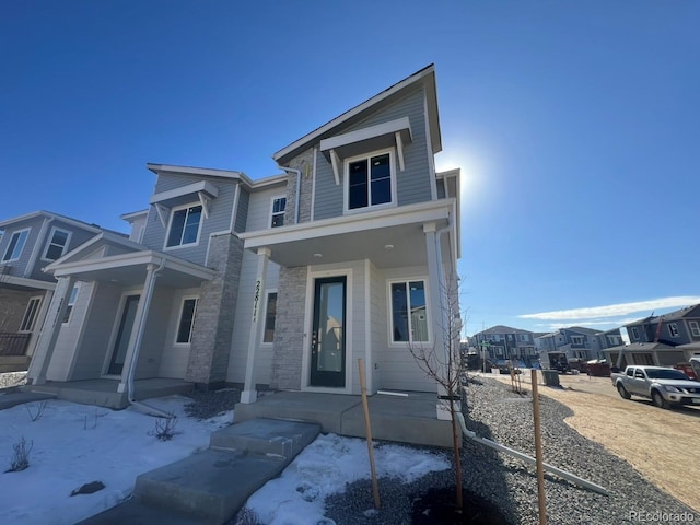 view of front of home with covered porch