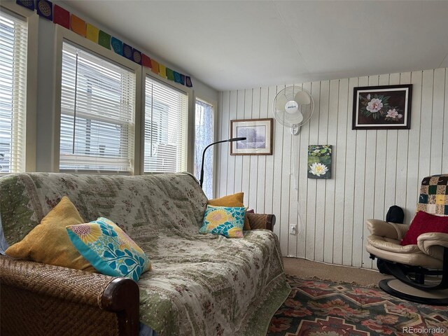 10795 County Road 197a Unit 194, Nathrop, CO 81236 - living room featuring carpet and wood walls