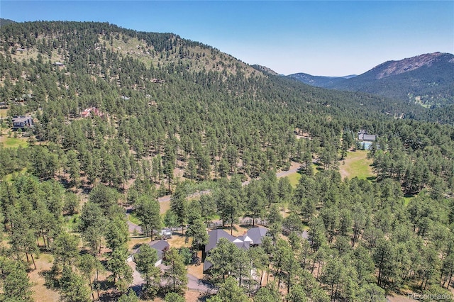 aerial view with a mountain view