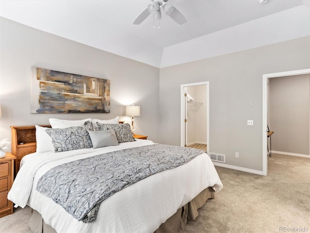 1836 S Kendall Ct, Lakewood, CO 80232 - bedroom with light colored carpet, baseboards, ceiling fan, and a spacious closet