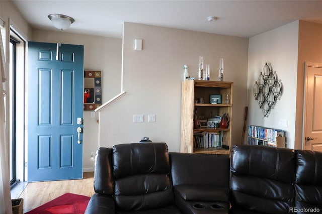 living area with wood finished floors