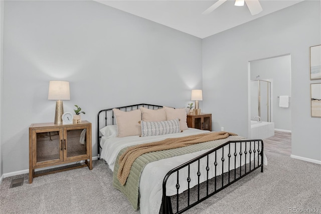 8651 Mallard Pl, Highlands Ranch, CO 80126 - bedroom featuring carpet, a ceiling fan, and ensuite bath